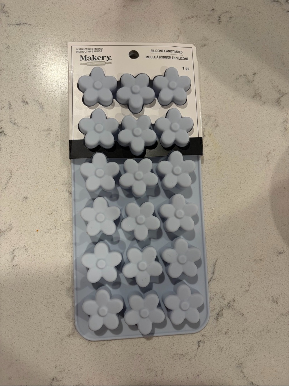 Makery Silicone Flower Candy Mold in Light Gray